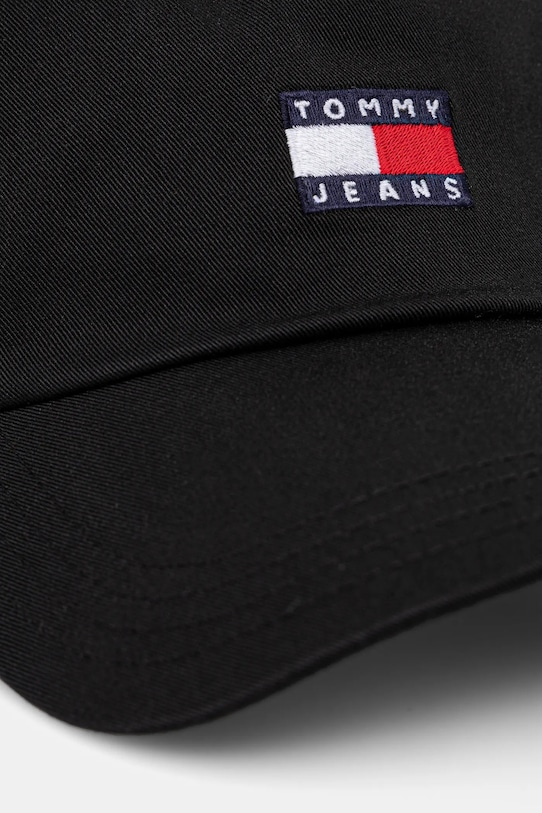 Tommy Jeans czapka z daszkiem bawełniana AM0AM12933 czarny AW25