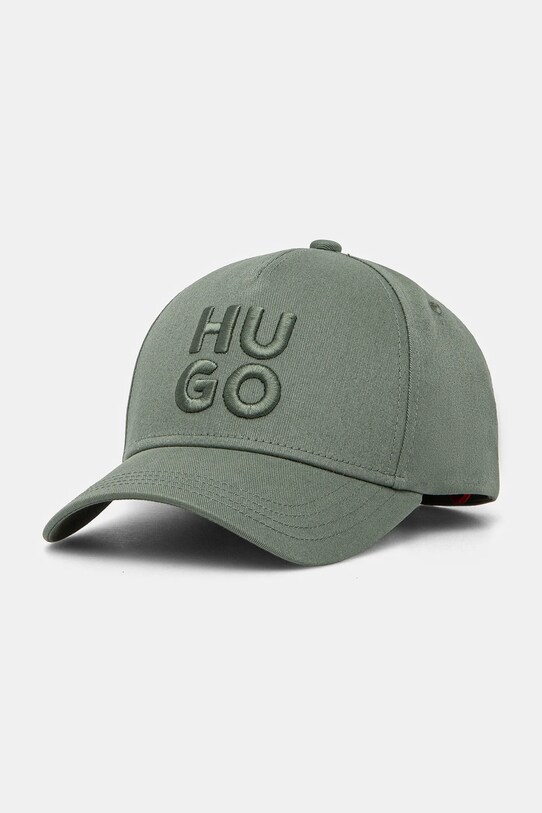 Бавовняна бейсболка HUGO аплікація зелений 50533409