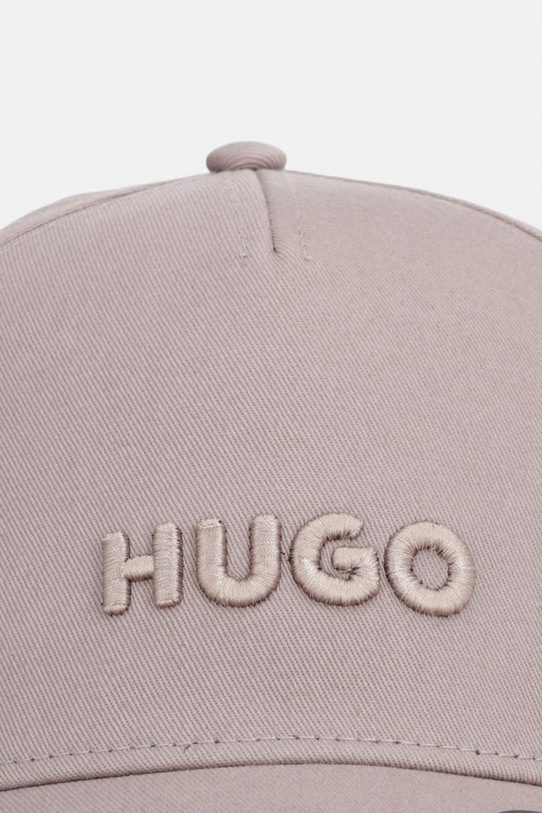 HUGO czapka z daszkiem bawełniana Jude 50533410 beżowy SS26