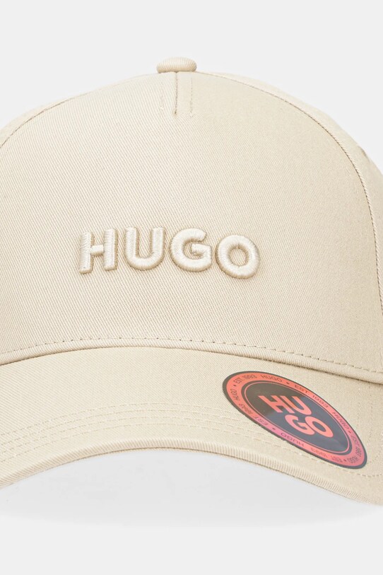 Bavlněná baseballová čepice HUGO 50533410 béžová SS25