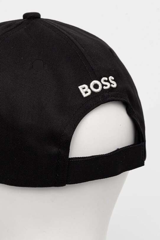 BOSS Orange czapka z daszkiem bawełniana czarny 50535387
