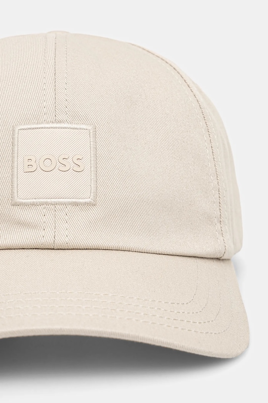 BOSS Orange czapka z daszkiem bawełniana 50535555 beżowy SS25