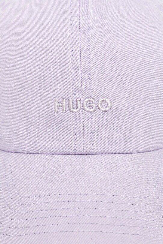 Хлопковая кепка HUGO 50533423 фиолетовой SS25