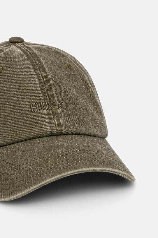 Хлопковая кепка HUGO 50533423 зелёный SS25