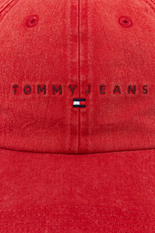 Памучна шапка с козирка Tommy Jeans AM0AM13355 червен SS25