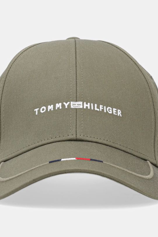 Хлопковая кепка Tommy Hilfiger AM0AM13001 зелёный SS25