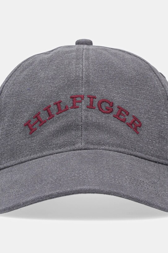 Хлопковая кепка Tommy Hilfiger AM0AM13003 серый SS25