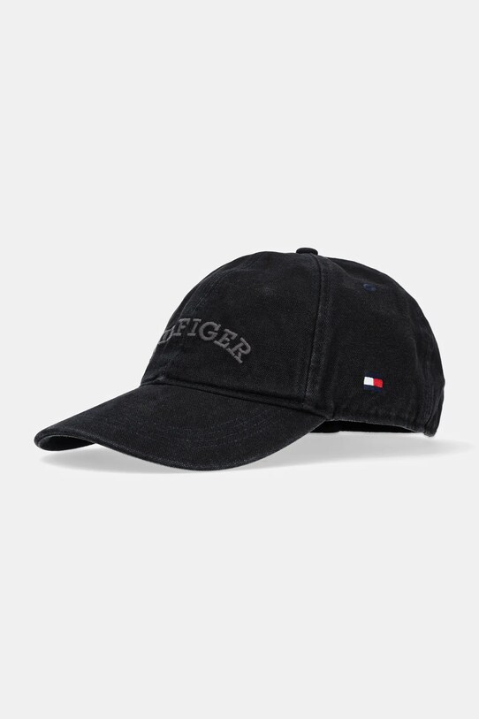 Хлопковая кепка Tommy Hilfiger аппликация чёрный AM0AM13003