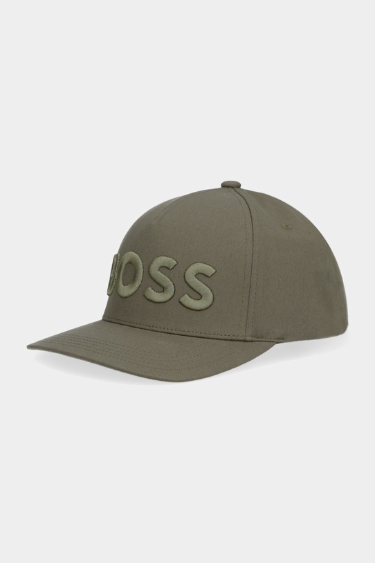 BOSS czapka z daszkiem bawełniana aplikacja zielony 50536482