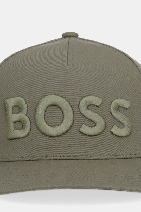 BOSS czapka z daszkiem bawełniana 50536482 zielony AW25