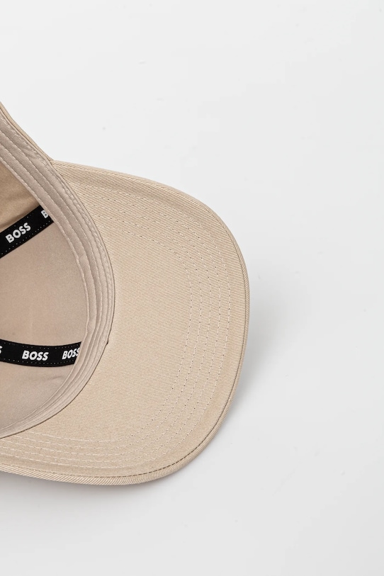 BOSS czapka z daszkiem bawełniana beżowy 50539428