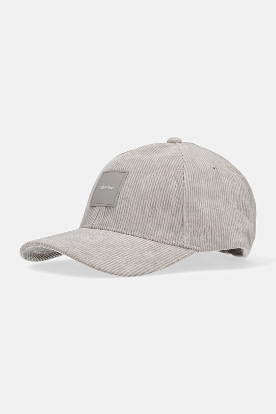 Calvin Klein șapcă de baseball din catifea Planet friendly gri K50K512612