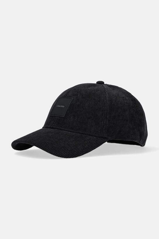 Calvin Klein șapcă de baseball din catifea Planet friendly negru K50K512612