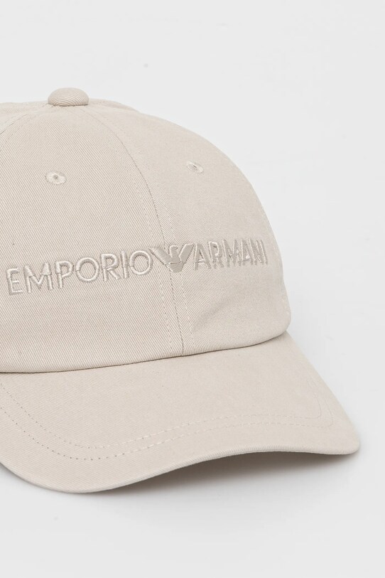 Emporio Armani czapka z daszkiem bawełniana EM001319.AF14032 szary SS25