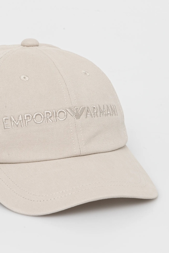 Emporio Armani czapka z daszkiem bawełniana EM001319.AF14032 szary SS25