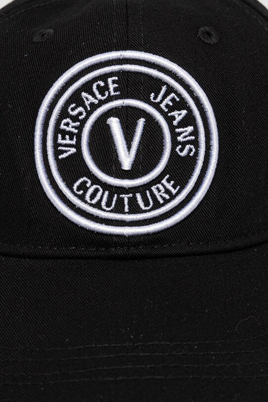 Bombažna bejzbolska kapa Versace Jeans Couture 78GAZK26.ZG366 črna SS25