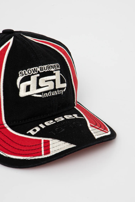 Бавовняна бейсболка Diesel C-ARSON HAT A17397.0PFAA чорний SS25