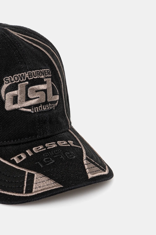 Akcesoria Diesel czapka z daszkiem bawełniana C-ARSON HAT A17397.0PFAA czarny