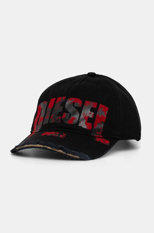 Бавовняна бейсболка Diesel C-HASE HAT бавовна чорний A17413.0PFAA