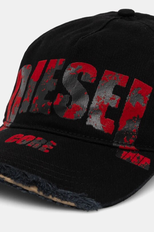 Бавовняна бейсболка Diesel C-HASE HAT A17413.0PFAA чорний SS25