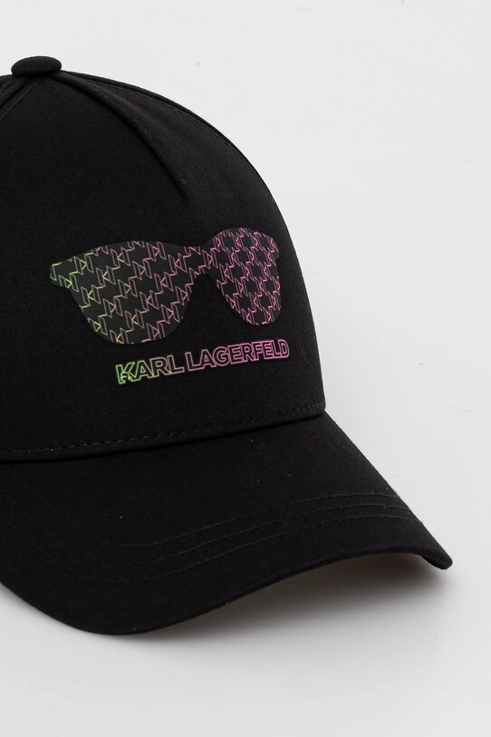 Karl Lagerfeld șapcă de baseball din bumbac negru 552123.805624