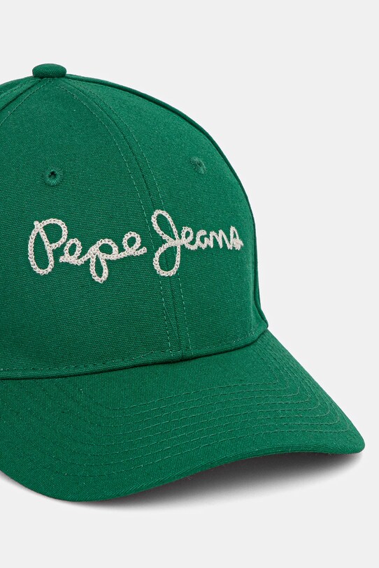 Βαμβακερό καπέλο του μπέιζμπολ Pepe Jeans MALLON CAP PM040567 πράσινο SS25