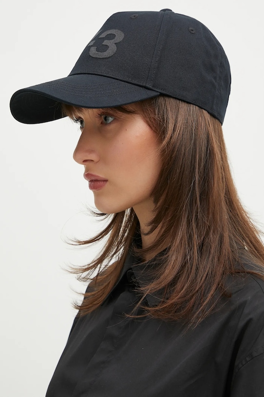 Kapa sa šiltom Y-3 Stripes Double Brim Cap JP1143 crna SS25