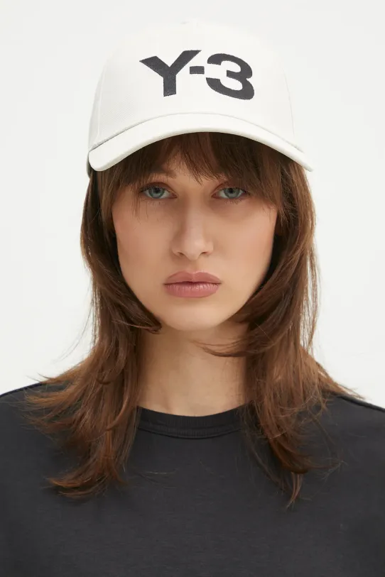 Y-3 baseball cap Stripes Double Brim Cap applique beige JP1144