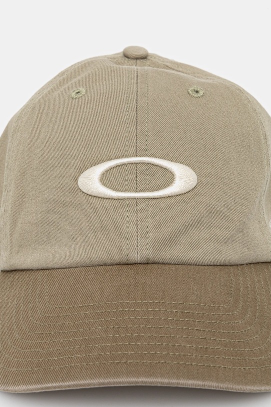 Oakley șapcă de baseball din bumbac FOS901220 verde SS25
