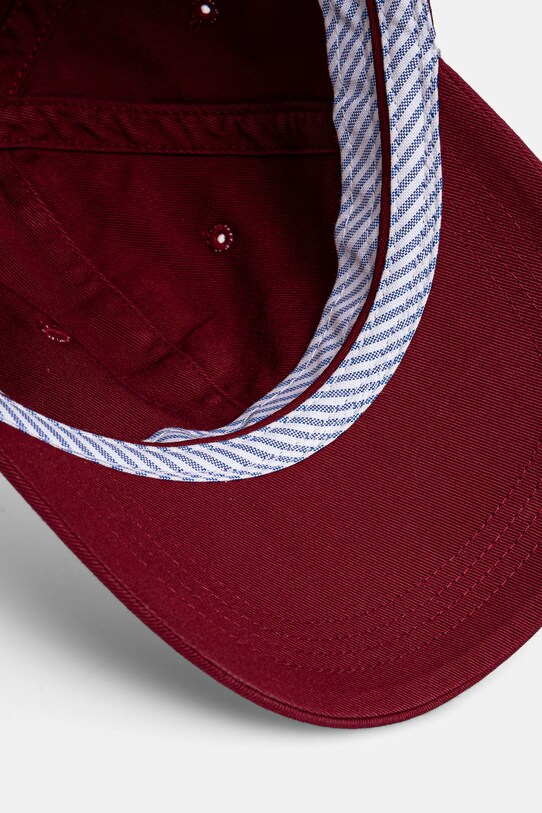 Tommy Hilfiger czapka z daszkiem bawełniana bordowy AM0AM13159