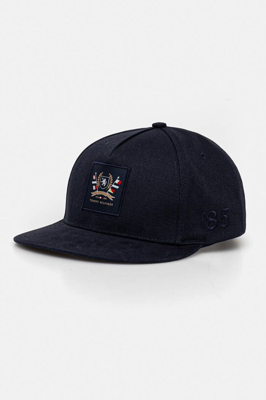Tommy Hilfiger czapka z daszkiem bawełniana aplikacja granatowy AM0AM13161