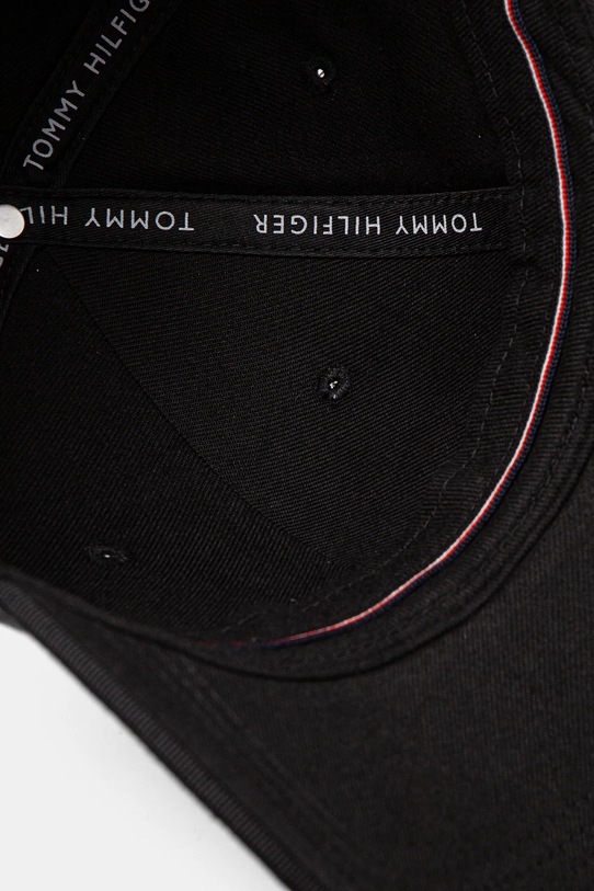 Βαμβακερό καπέλο του μπέιζμπολ Tommy Hilfiger μαύρο AM0AM13164