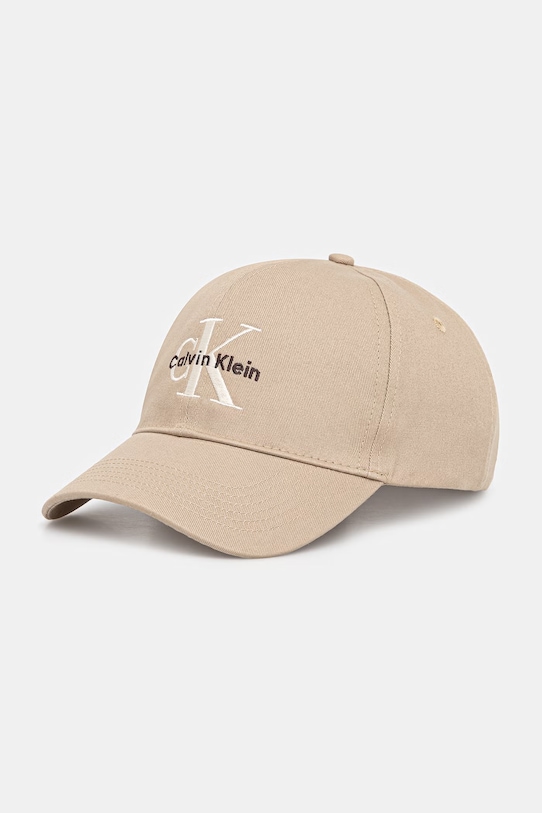 Calvin Klein καπέλο με γείσο ανδρικό βαμβακερό μπεζ LV04G5004G