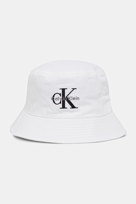 Calvin Klein Jeans bucket klobouk pánský bavlněný bílá LV04G5020G