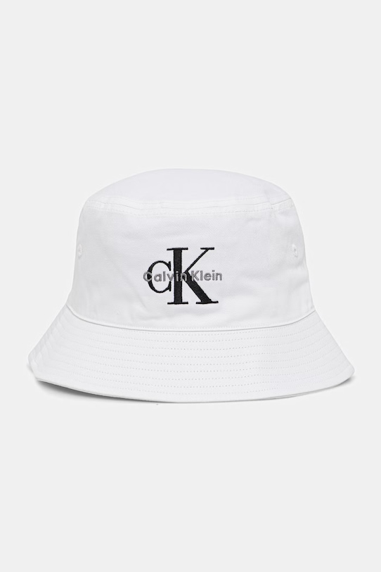 Calvin Klein Jeans bucket klobouk pánský bavlněný bílá LV04G5020G