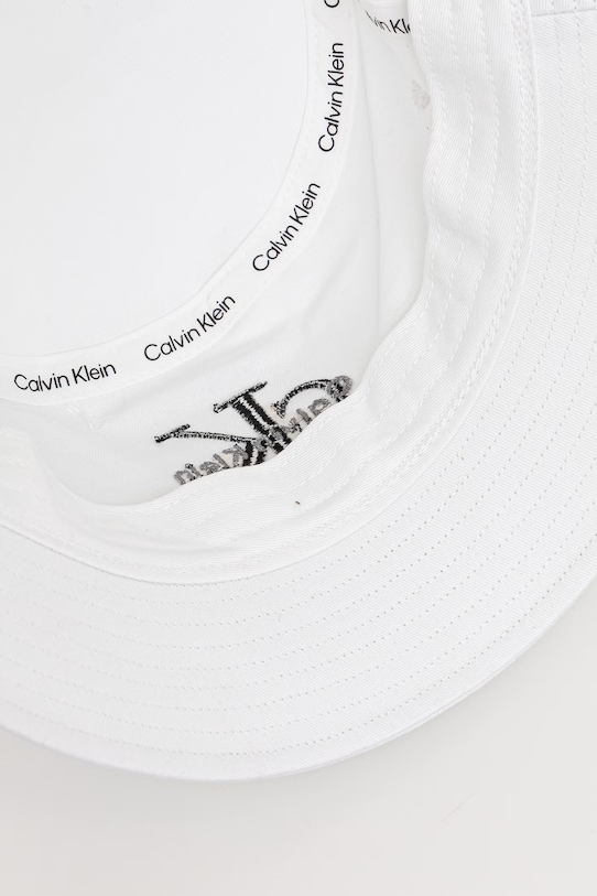 Calvin Klein Jeans bucket klobouk pánský bavlněný bílá LV04G5020G