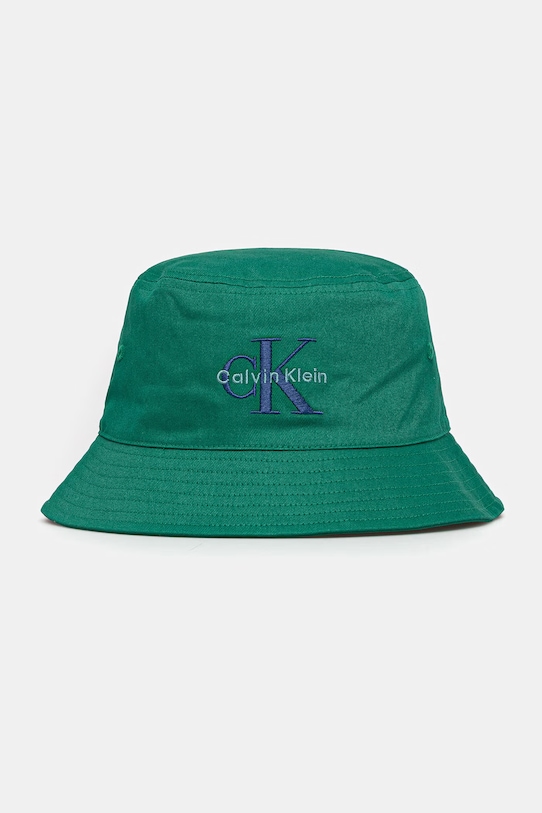 Calvin Klein Jeans bucket klobouk pánský bavlněný zelená LV04G5020G