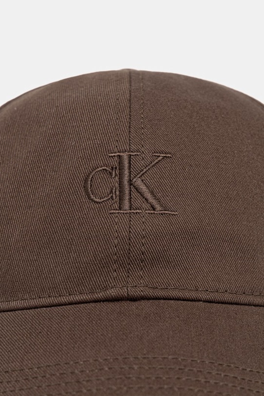 Calvin Klein Καπέλο με γείσο Ανδρικό βαμβακερό LV04G5002G καφέ SS26