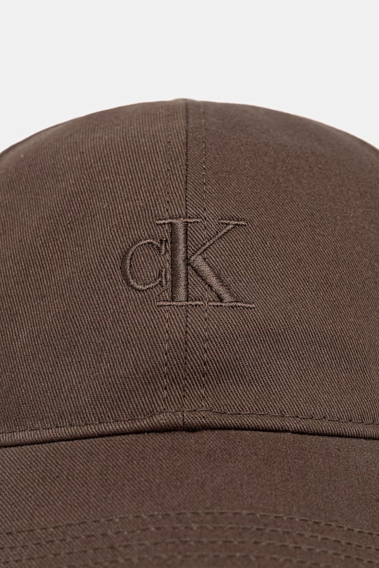 Calvin Klein Καπέλο με γείσο Ανδρικό βαμβακερό LV04G5002G καφέ SS26