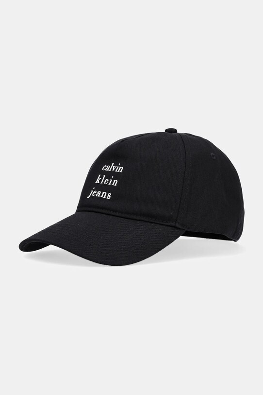 Calvin Klein Jeans czapka z daszkiem bawełniana nadruk czarny LV04G5036G