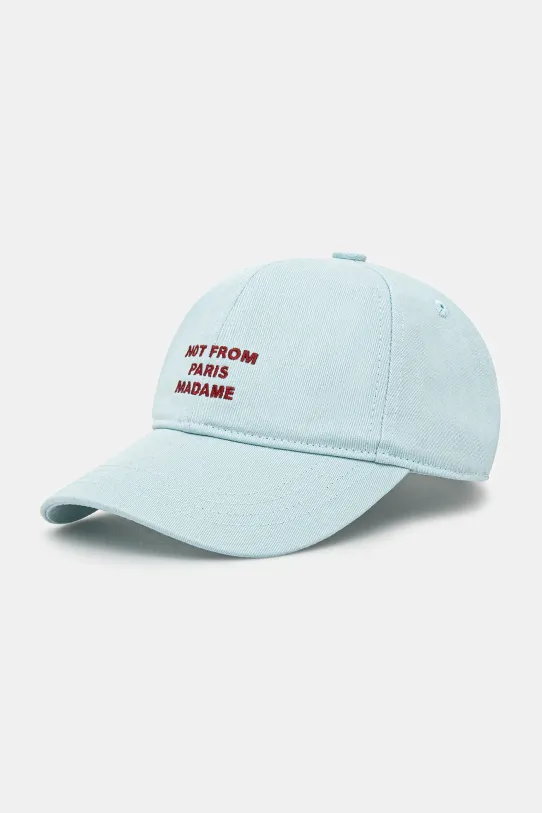 Хлопковая кепка Drôle de Monsieur La Casquette Slogan хлопок голубой G.CP151.CO138.LBE