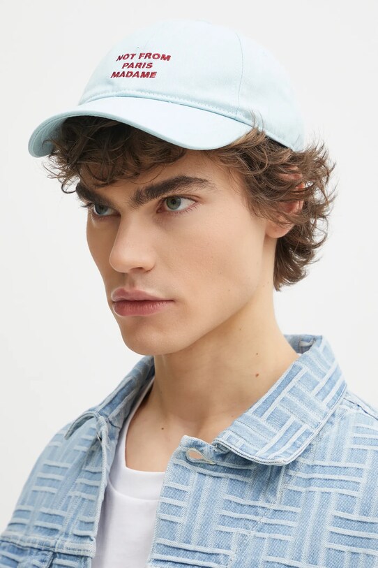 Bavlnená šiltovka Drôle de Monsieur La Casquette Slogan G.CP151.CO138.LBE modrá SS25