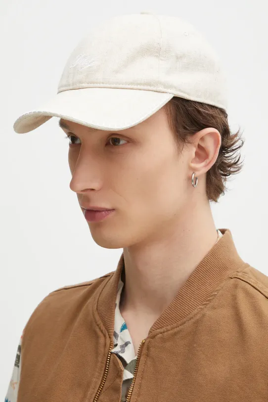 Drôle de Monsieur baseball cap La Casquette Drule Lin plain beige G.CP168.LI008.LBG
