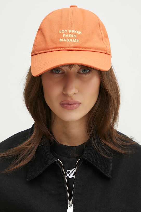 Drôle de Monsieur șapcă de baseball din bumbac La Casquette Slogan uni portocaliu G.CP151.CO138.RT