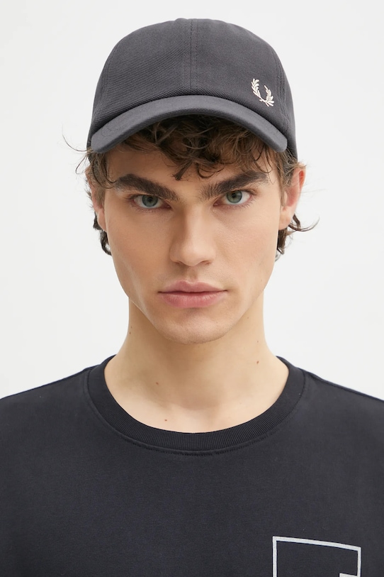 Fred Perry cotton baseball cap cotton black HW6726.V56