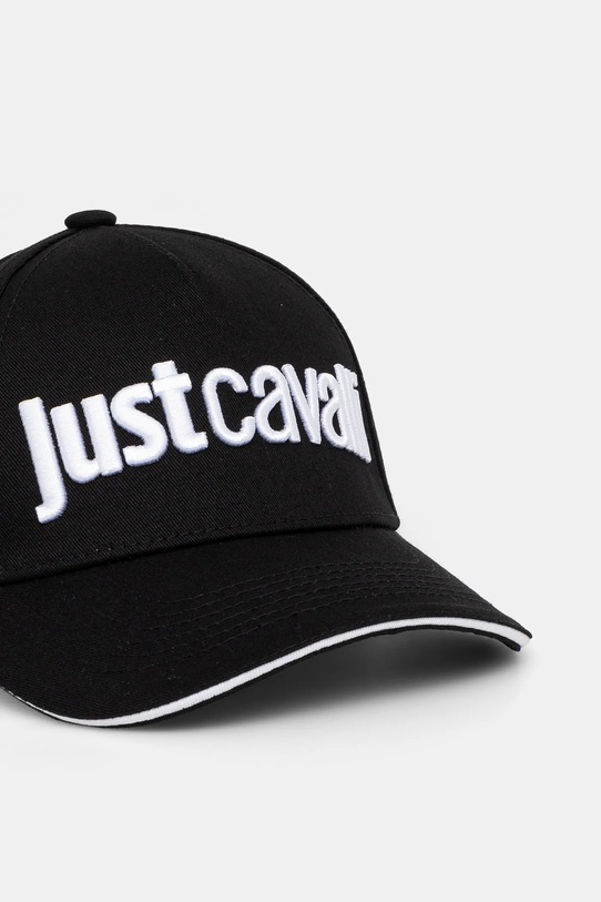 Bavlněná baseballová čepice Just Cavalli 78QAZK30.ZG192 černá SS25