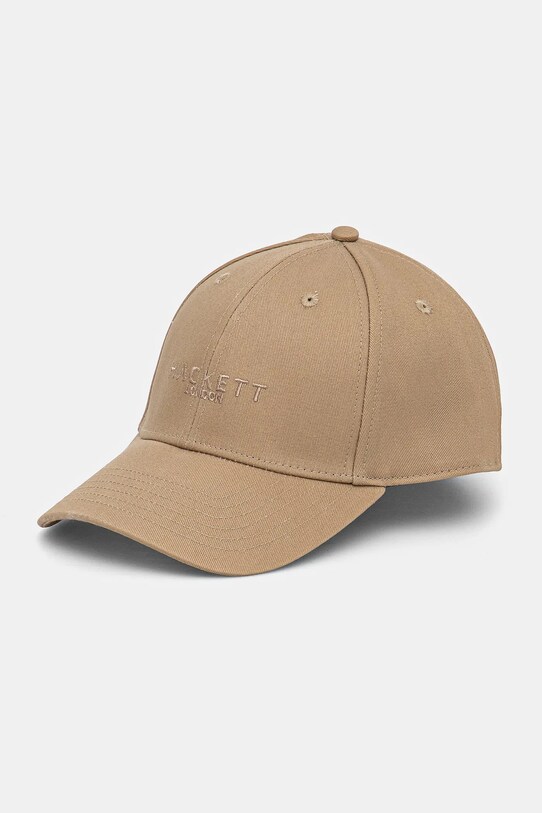 Hackett London czapka z daszkiem bawełniana aplikacja beżowy HM042652