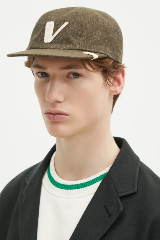 Visvim woolen baseball cap Honus Cap applique green 125103003011