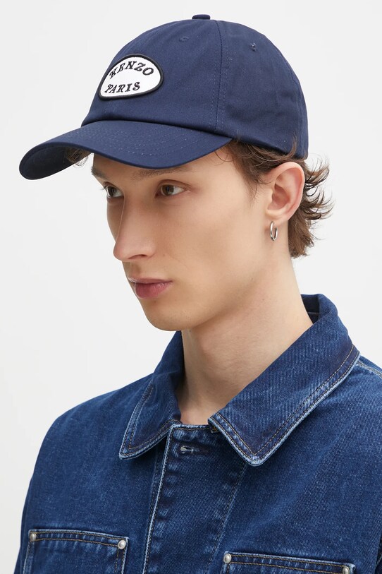 Бавовняна бейсболка Kenzo FF58AC521F48.76 темно-синій SS25