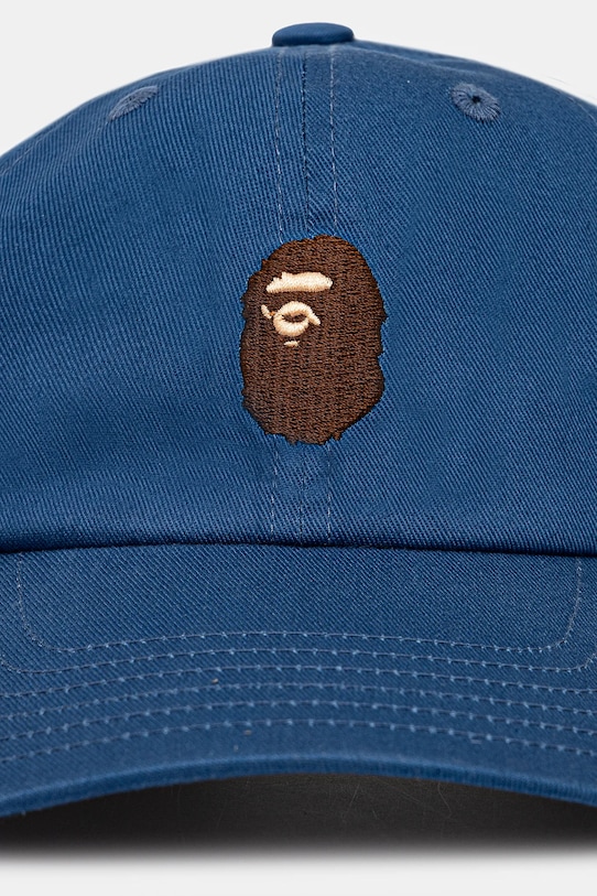Памучна шапка с козирка A Bathing Ape One Point 1L30180001 син SS25